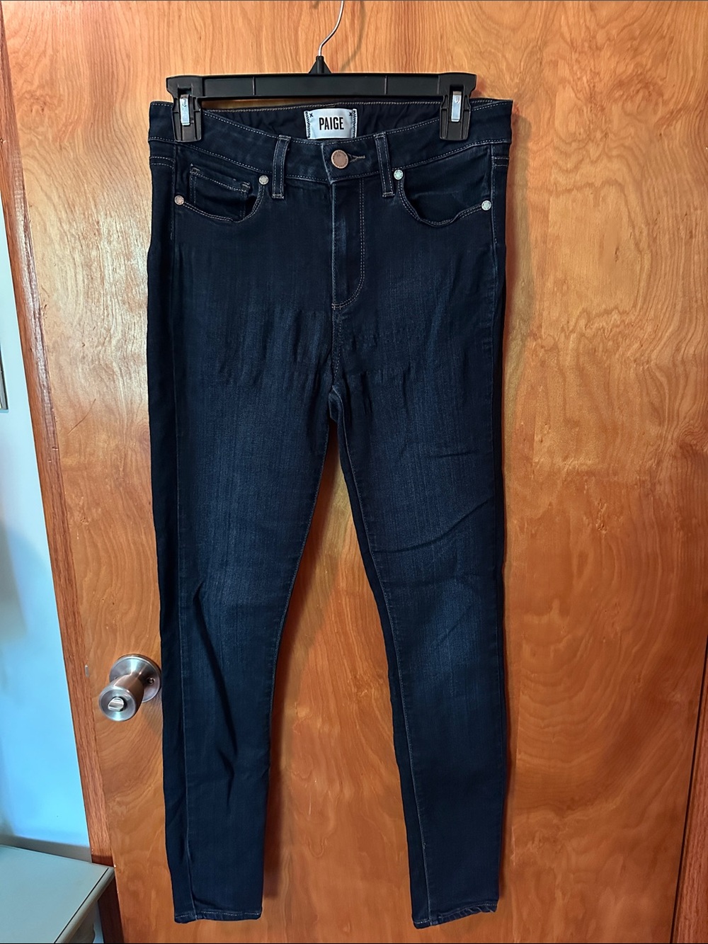 PAIGE Women's Dark Wash Hoxton ultra Jeans